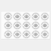 Elegantes, modernes Schwarz-weißes Firmenlogo Etiketten (Blatt)