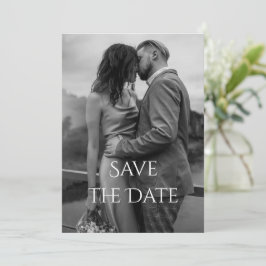 Elegantes, modernes Schwarz-weißes Foto Save The Date