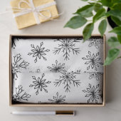 Elegantes modernes Schwarz-weißes Schneeflockenmus Seidenpapier (Geschenk)