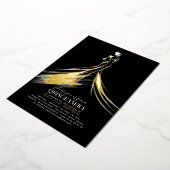 Elegantes, modernes Schwarzes Elegantes Quinceaner Folieneinladung (Gedreht)