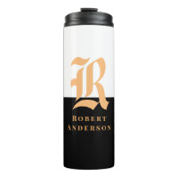 Elegantes, modernes Schwarzes Gold Mit Monogramm