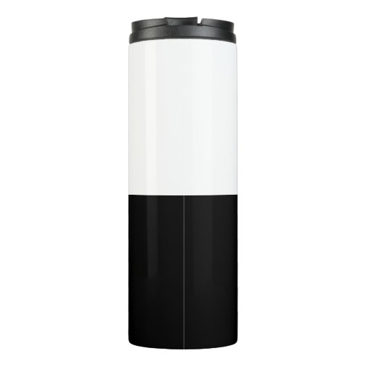 Elegantes, modernes Schwarzes Gold Mit Monogramm Thermosbecher (Rückseite)