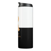 Elegantes, modernes Schwarzes Gold Mit Monogramm Thermosbecher (Nach rechts gedreht)