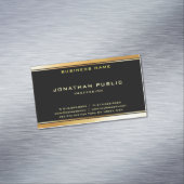 Elegantes modernes schwarzes Goldberufliche Magnetische Visitenkarte (Beispiel)