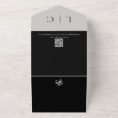 Elegantes modernes Schwarzes Hochzeitssemble mit U All In One Einladung (Außenbereich)