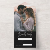 Elegantes modernes Schwarzes Hochzeitssemble mit U All In One Einladung (Innen Boden)