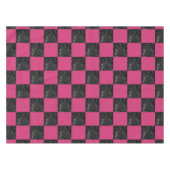 Elegantes modernes schwarzes MarmorPink kariert Tischdecke (Vorderseite (Horizontal))