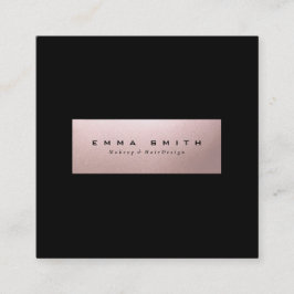 Elegantes modernes schwarzes Rosen-Goldquadrat Quadratische Visitenkarte
