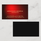 Elegantes modernes schwarzes rotes Goldeinfaches Visitenkarte (Vorne/Hinten)