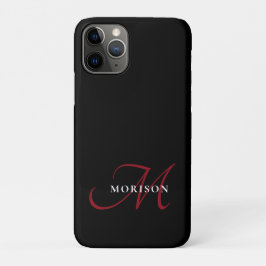 Elegantes, modernes Schwarzes Script Monogram Case-Mate iPhone Hülle