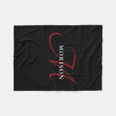 Elegantes, modernes Schwarzes Script Monogram Fleecedecke (Vorderseite (Horizontal))