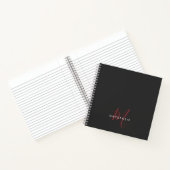 Elegantes, modernes Schwarzes Script Monogram Notizblock (Innenseite)