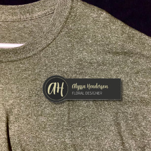 Elegantes modernes schwarzes und braunes Logo für Namensschild