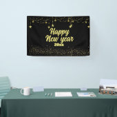 Elegantes Modernes Schwarzes und Gold Happy Neues Banner (Messe)