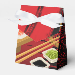 Elegantes modernes schwarzes und rotes Sushi Geschenkschachtel