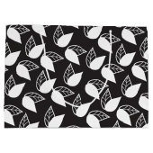 Elegantes modernes Schwarzweiß-Blätter Große Geschenktüte (Rückseite)