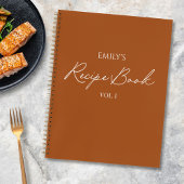 Elegantes, modernes Script braun einfaches Rezept Notizblock