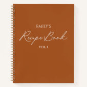 Elegantes, modernes Script braun einfaches Rezept Notizblock (Vorderseite)