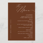 Elegantes, modernes Script Calligraphy Hochzeitses Menükarte (Vorderseite)