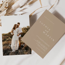 Elegantes modernes Script Foto Classic Wedding Inv