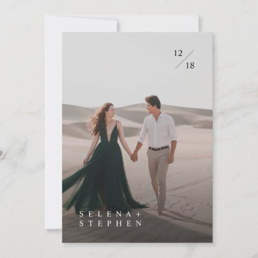 Elegantes, modernes Script-Foto - Einladung zur Ho (Vorderseite)