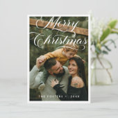 Elegantes modernes Script-Foto Frohe Weihnachten (Stehend Vorderseite)
