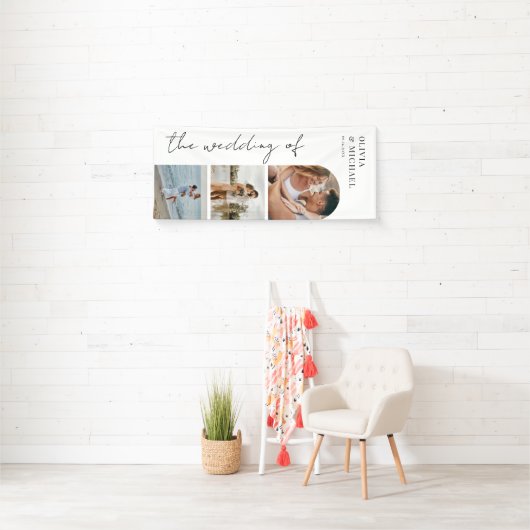 Elegantes, modernes Script-Foto Hochzeit Banner (Insitu)