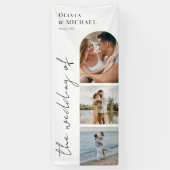 Elegantes, modernes Script-Foto Hochzeit Banner (Vertikal)