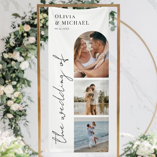 Elegantes, modernes Script-Foto Hochzeit Banner