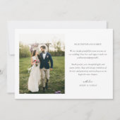 Elegantes modernes Script Foto Hochzeit Dankeschön Dankeskarte (Vorderseite)