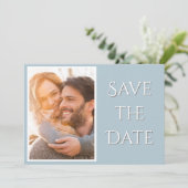 Elegantes, modernes Script-Foto Hochzeit Save The Date (Stehend Vorderseite)