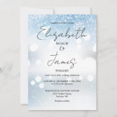 Elegantes, modernes Script Foto Snow Winter Weddin Einladung (Vorderseite)