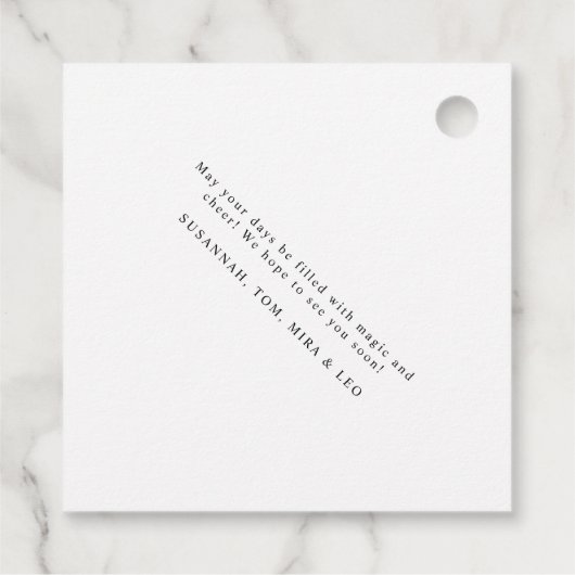 Elegantes, modernes Script Geschenkanhänger (Rückseite)