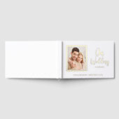 Elegantes modernes Script Gold Foil Foto Hochzeit Gästebuch (Voll)