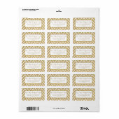 Elegantes, modernes Script Gold Glitzer Zickzack M Adressaufkleber (Vorne)