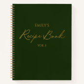 Elegantes, modernes Script Gold Green Einfaches Re Notizblock (Vorderseite)