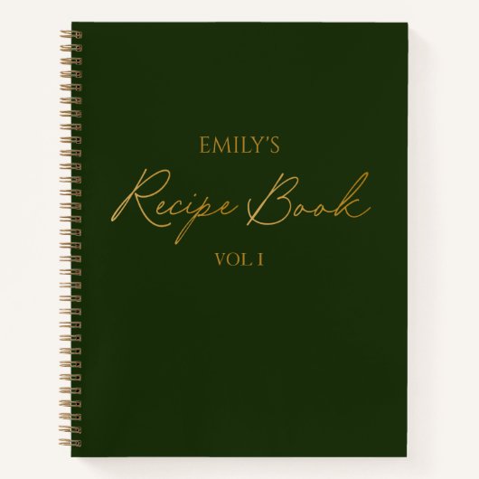 Elegantes, modernes Script Gold Green Einfaches Re Notizblock (Vorderseite)