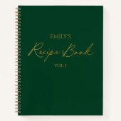 Elegantes, modernes Script Gold Green Einfaches Re Notizblock (Vorderseite)