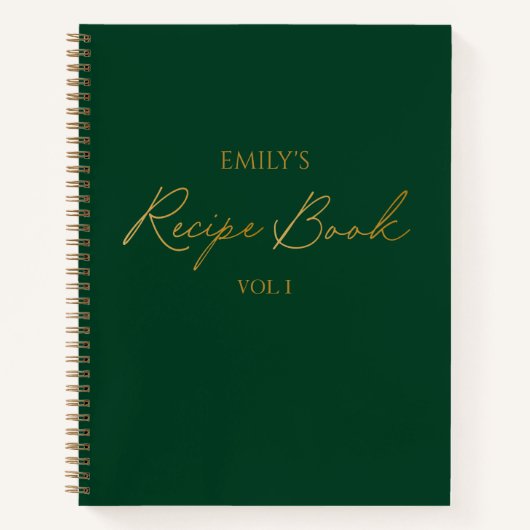 Elegantes, modernes Script Gold Green Einfaches Re Notizblock (Vorderseite)