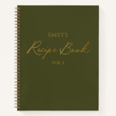 Elegantes, modernes Script Gold Green Einfaches Re Notizblock (Vorderseite)