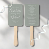 Elegantes, modernes Script-Hochzeitsprogramm Fächer