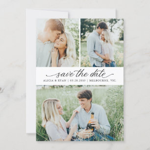 Elegantes, modernes Script-Kalligrafie-Foto Save The Date
