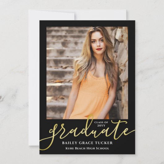 Elegantes, modernes Script mit feinem, schwarzem F Ankündigung (Vorderseite)