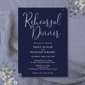 Elegantes, modernes Script Navy Blue Probe Dinner Einladung