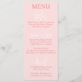 Elegantes modernes Script Rosa Blush Hochzeitsmenü Menükarte (Vorderseite)