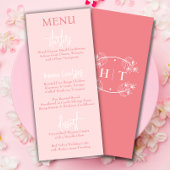 Elegantes modernes Script Rosa Blush Hochzeitsmenü Menükarte