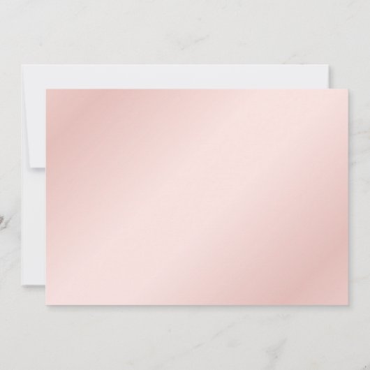 Elegantes, modernes Script Rosa und Gold Dankeskarte (Rückseite)