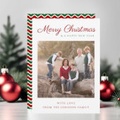 Elegantes, modernes Script Striptes Weihnachtsfest Feiertagskarte