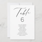 Elegantes, modernes Script-Tischnummer-Sitzdiagram Einladung (Vorderseite)
