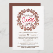 Elegantes, modernes Script Weihnachts-Cookie-Swap- Einladung (Vorne/Hinten)